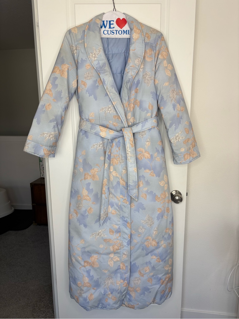 Vintage 80s Eddie Bauer Goose Down Pastel Blue Robe